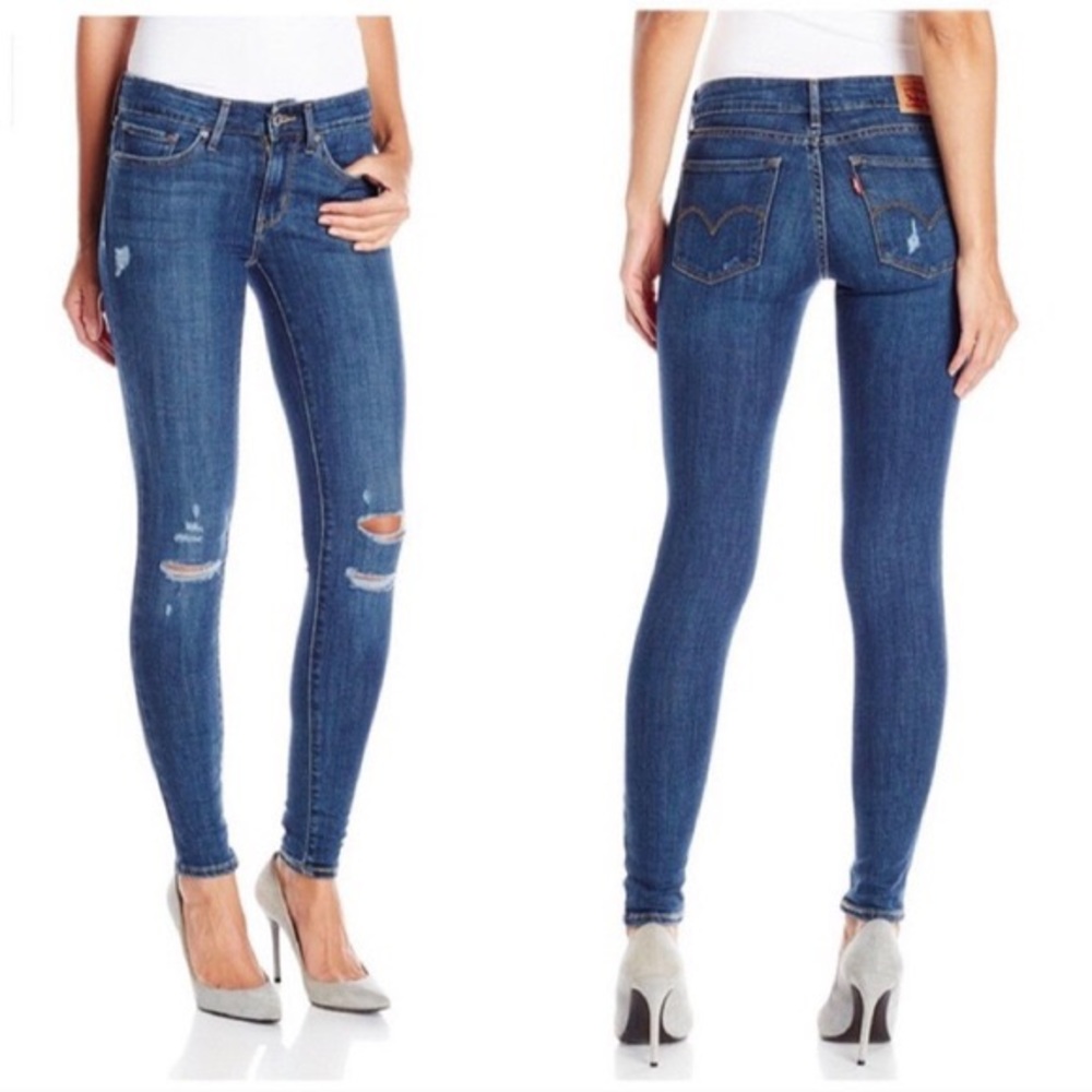 LEVI'S 711 SKINNY JEANS - DAMAGE IS DONE, size 28